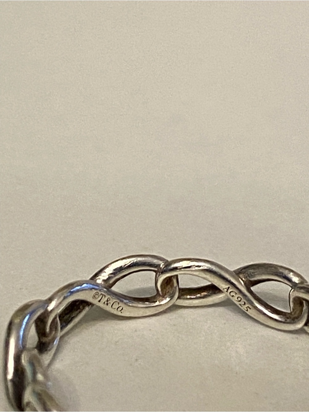 Authentic Tiffany & Co Delicate Silver Eternity Band SZ 6 w/ Box, Bag and Tissue - Picture 4 of 6